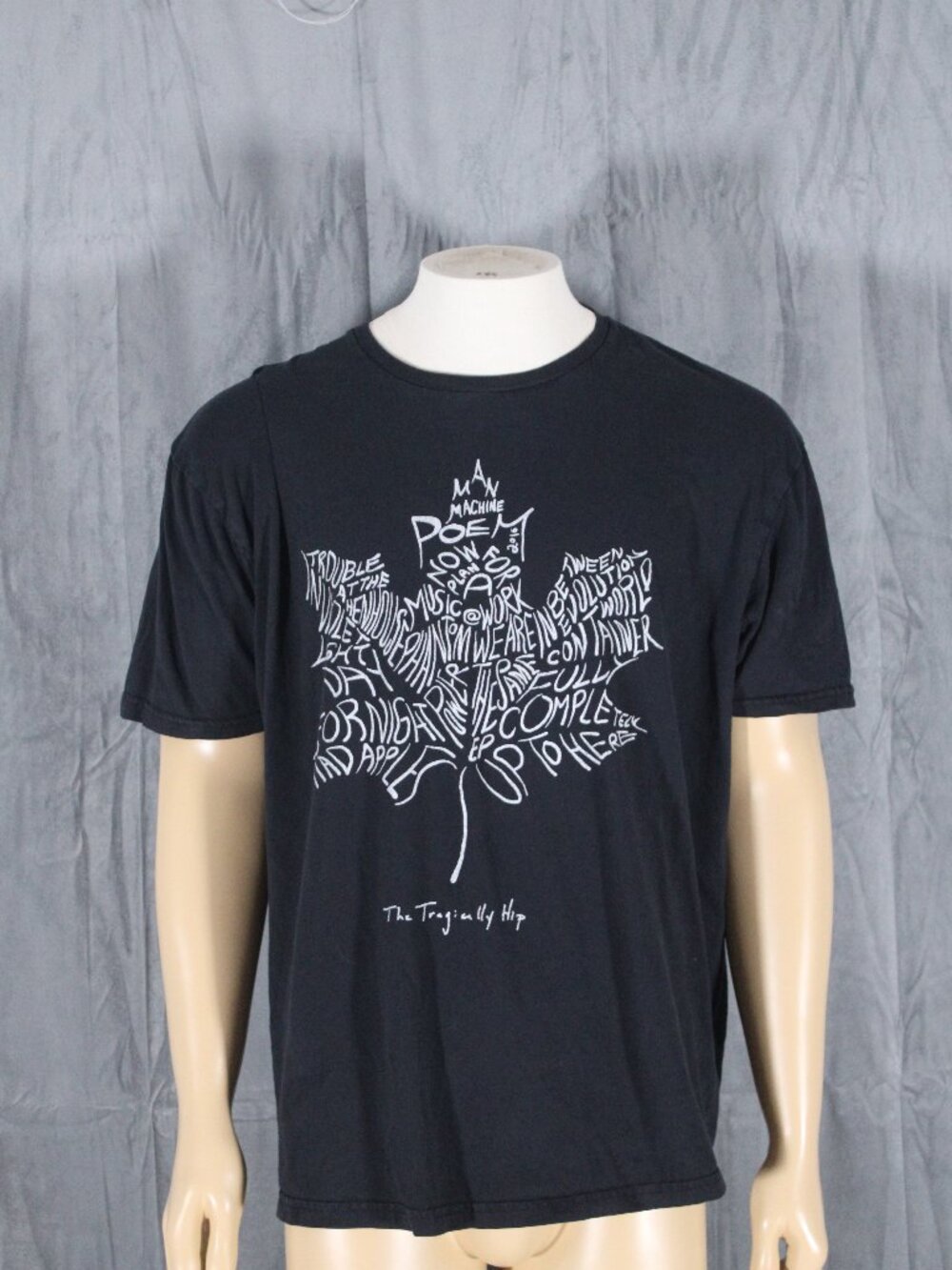 Band Shirt - Tragically Hip Band Lyrics Maple Leaf - Men's Extra-Large